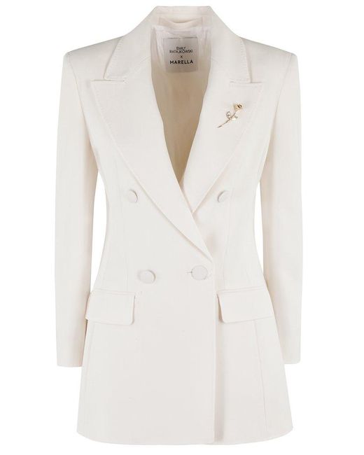 Marella Codesign White Double-Breasted Blazer