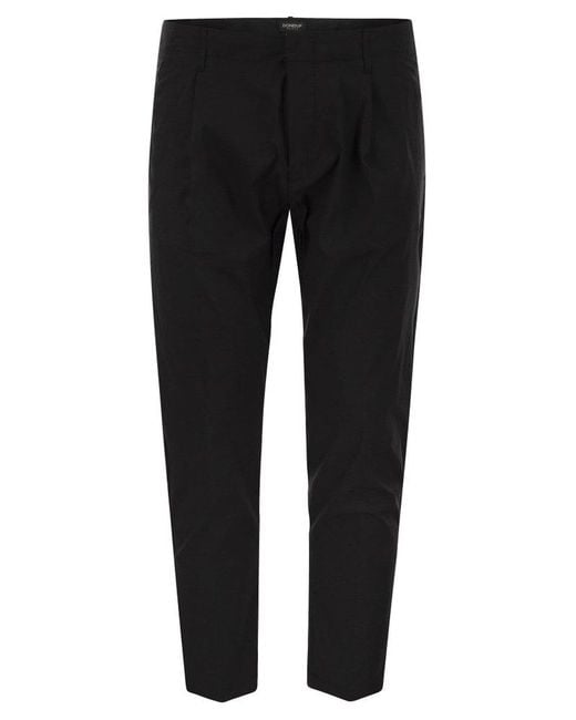Dondup Black Pleated Tailored Trousers for men