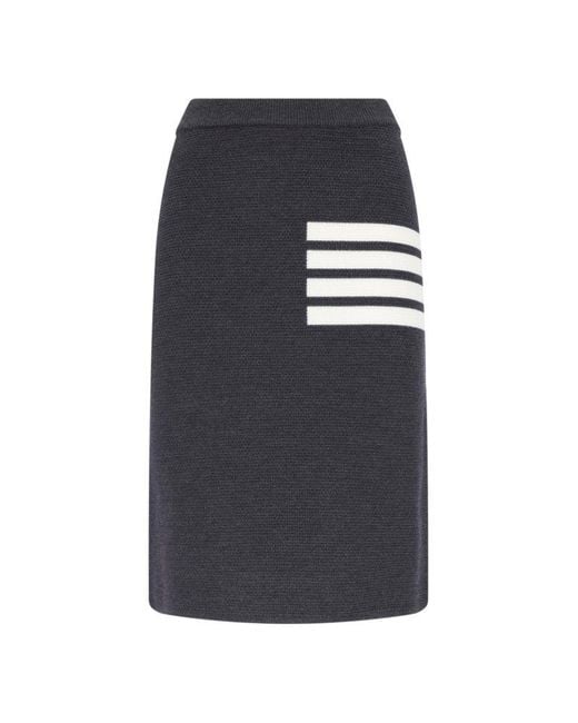 Thom Browne Black 4-bar Fitted Skirt