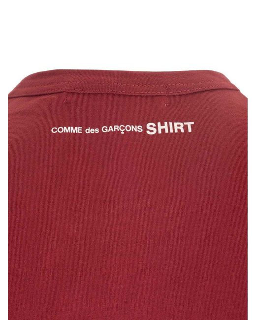 Comme des Garçons Red Crewneck Short-sleeved T-shirt for men
