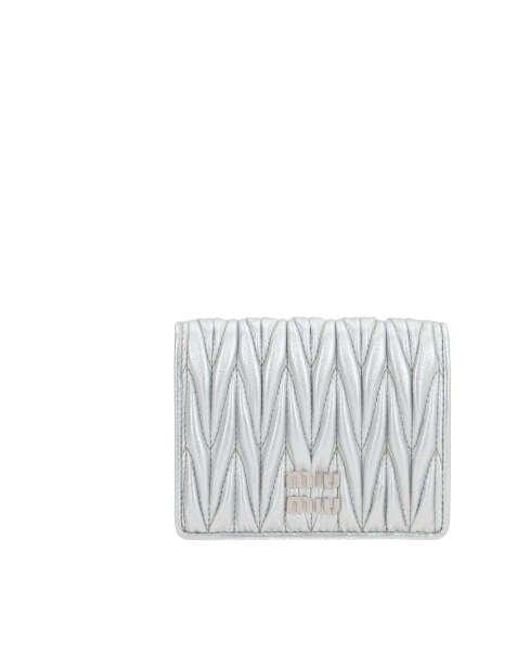 Miu Miu White Logo Lettering Bi-fold Wallet