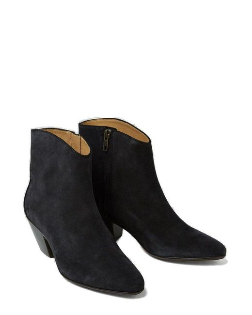 black pointed toe ankle boots