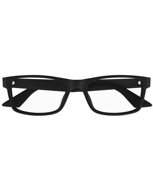 Montblanc Black Rectangle Frame Glasses for men