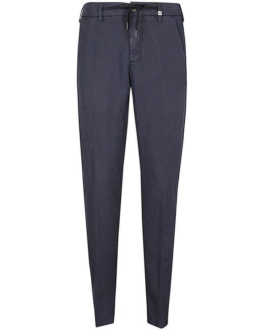 Myths Blue Tapered-leg Drawstring Trousers for men