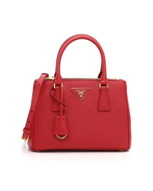 Prada Red Galleria Mini Tote Bag