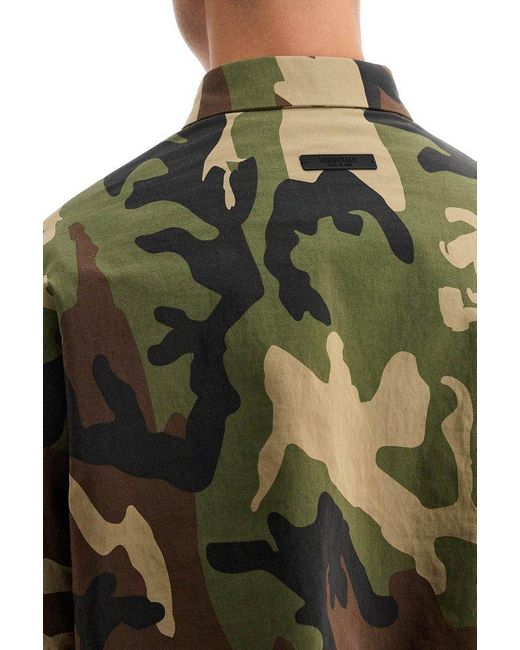 Fear Of God Green Nylon Camouflage Overshirt For for men
