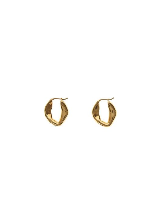Céline Metallic Swirl Hoop Earrings