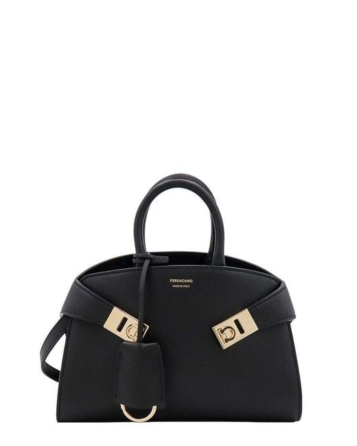 Ferragamo Black Hug Small Leather Handbag