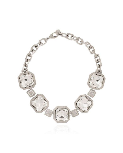 Versace Metallic Necklace With Logo,