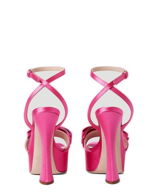 Miu Miu Pink Satin Platform Sandals