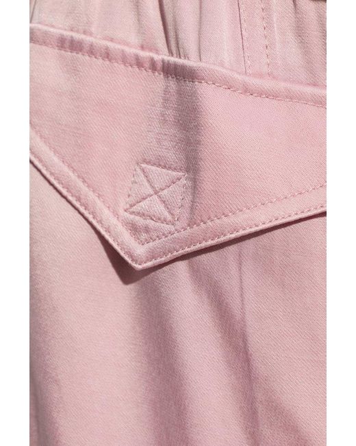 Ganni Pink Trousers With Pockets,