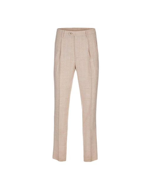 Etro Natural Mid-rise Slim Cut Trousers for men