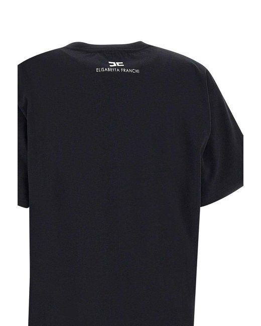 Elisabetta Franchi Black Urban Cotton T-Shirt
