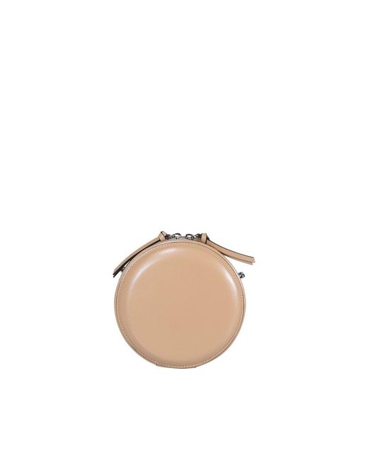 Ganni Leather Crossbody Bag in Beige (Natural) Lyst