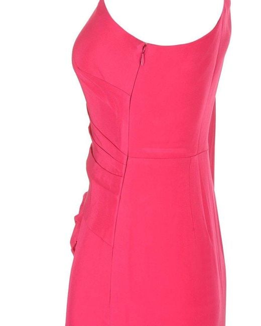 Roland Mouret Pink Asymmetrical Silk Dress