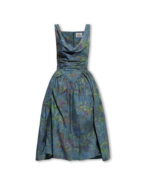 Vivienne Westwood Blue Sunday Orb Logo-print Dress