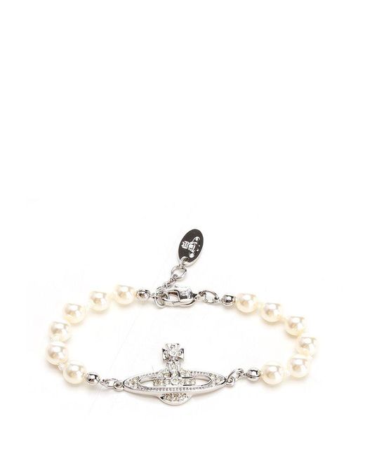 Vivienne Westwood White Orb-plaque Pearl Bracelet