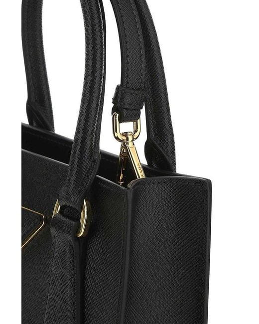 Prada Black Saffiano Logo Handbag