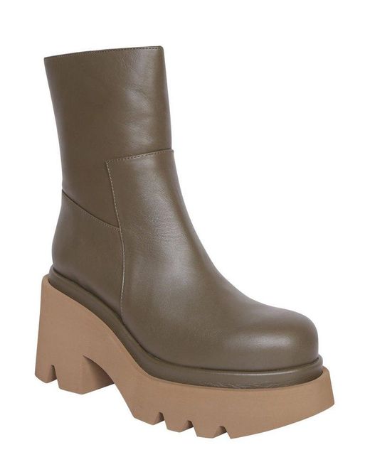 Paloma Barceló Brown Leonor Round Toe Ankle Boots