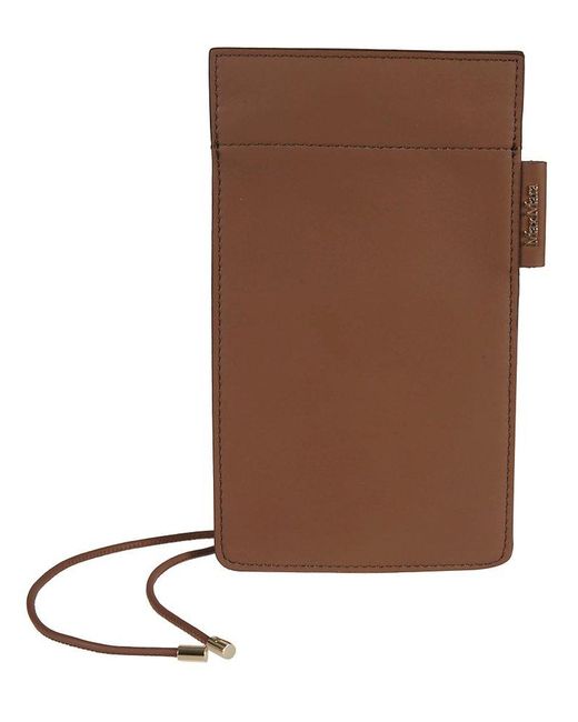 Weekend by Maxmara Brown Logo Strapped Phone Case