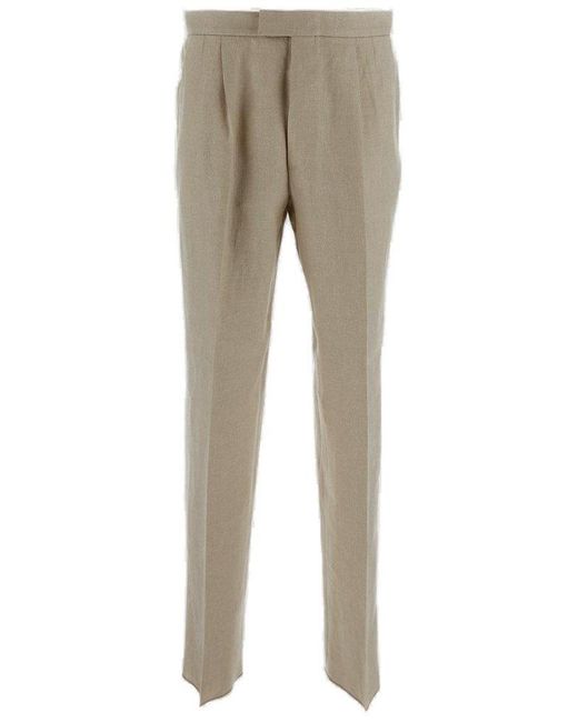 Zegna Natural Straight Leg Tailored Trousers for men