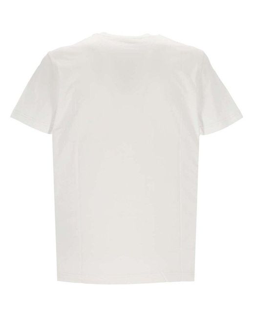 DIESEL White Logo Printed Crewneck T-shirt for men
