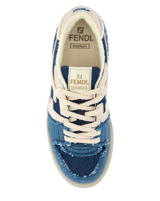 Fendi Blue Match Low-top Sneakers