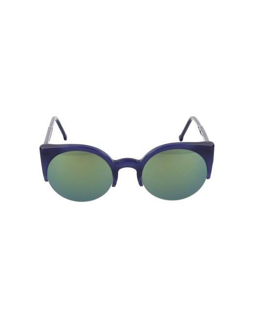 Retrosuperfuture Green Round Frame Sunglasses