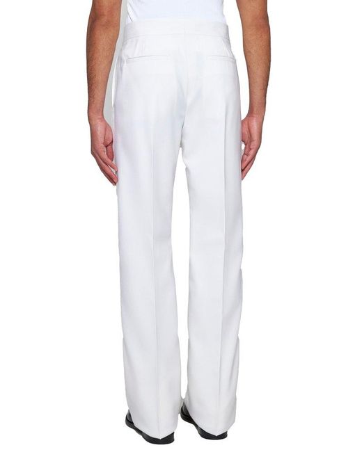 Givenchy White Piping Detailed Wide-leg Trousers for men
