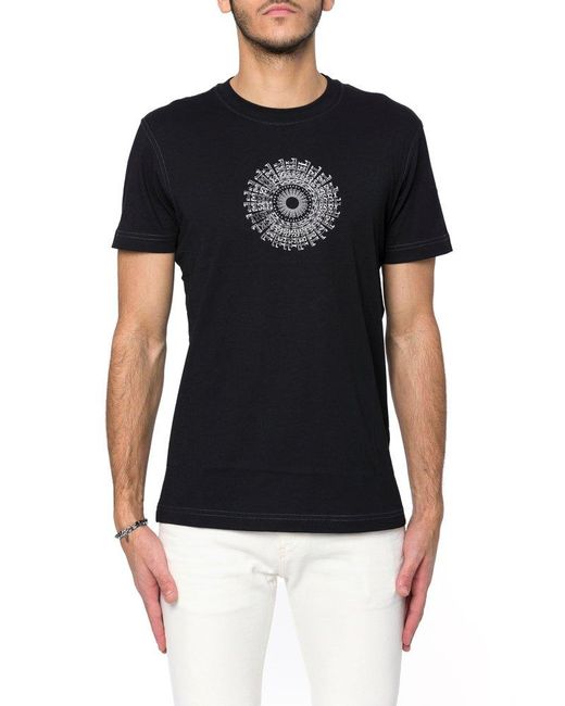 DIESEL Black Logo-printed Crewneck T-shirt for men