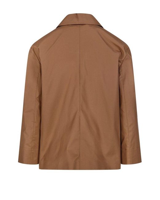 Max Mara Brown Button-Up Long-Sleeved Shirt