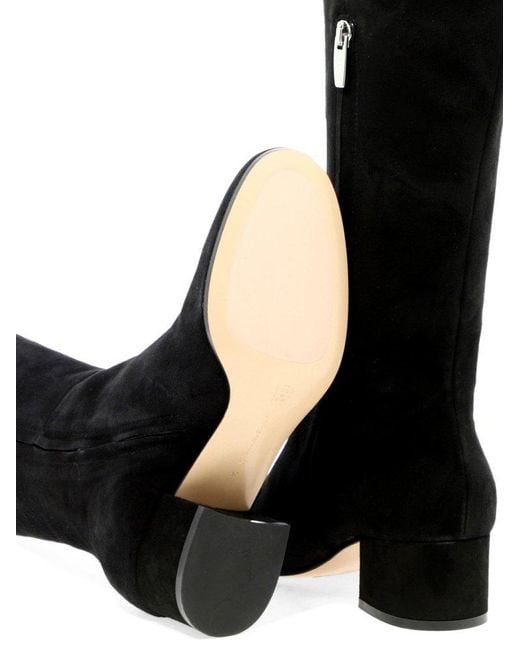 Gianvito Rossi Black Rounded-toe Knee-high Boots