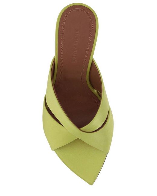 AMINA MUADDI Yellow Samantha Crossed Slippers
