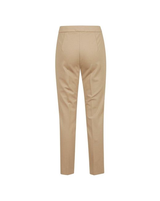 Max Mara Natural Tapered Pleated Pants