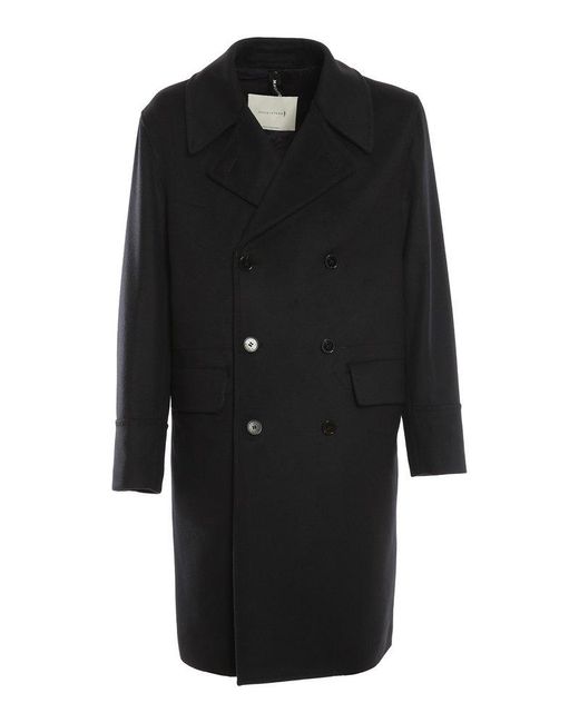 Mackintosh Black Redford Double-breasted Coat for men