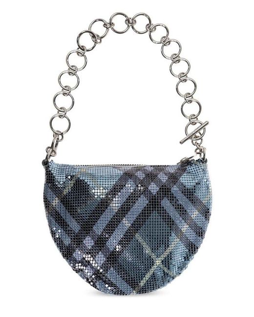 Burberry Blue Chainmail Chain-Linked Shoulder Bag