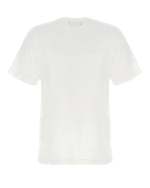 COMME DES GARÇON BLACK White Swoosh Logo Crewneck T-shirt for men