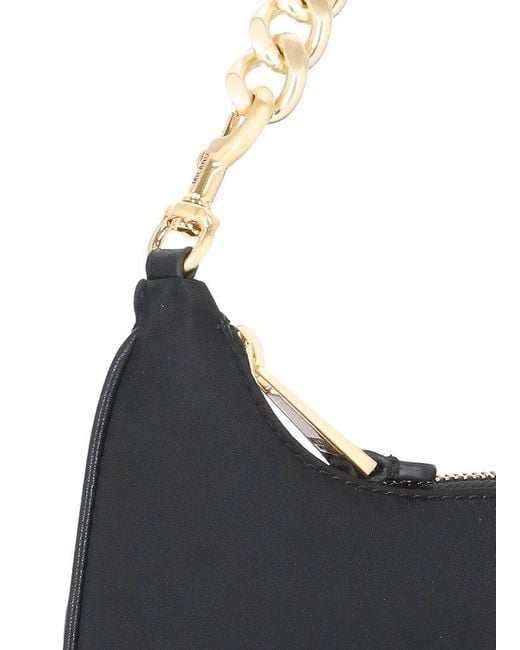 Moschino Black Brand-plaque Leather Shoulder Bag