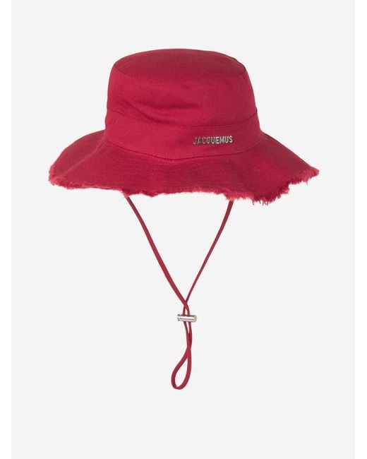 Jacquemus Red Denim Bucket Hat for men