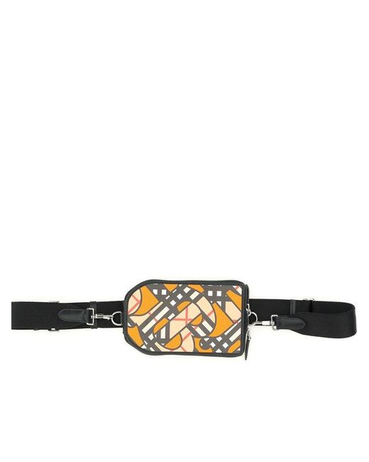 Burberry Linen Monogram Print Crossbody Phone Bag for Men Lyst Australia
