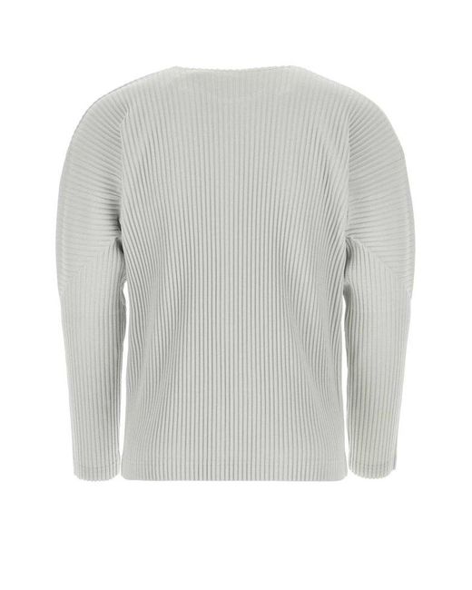 Homme Plissé Issey Miyake Pleated Long-sleeved Top in Gray for Men 