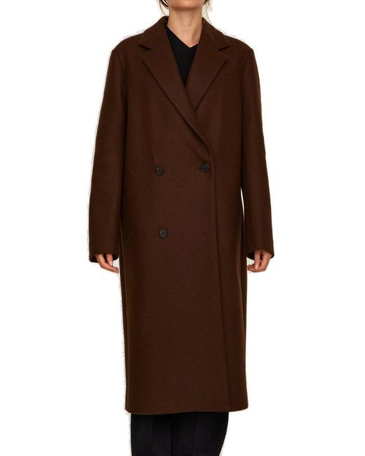 The Row Brown Double-breasted Long Coat