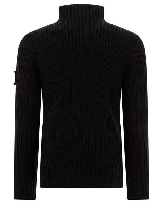 Prada Black Mock-Neck Zip-Up Cardigan for men