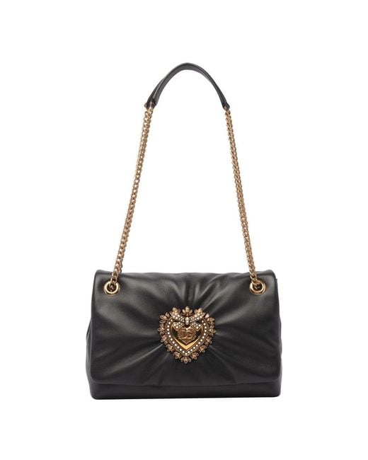 Dolce & Gabbana Black ‘Devotion Soft Medium’ Shoulder Bag