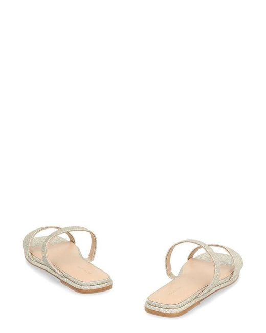 Michael Kors White Jaida Glitter Embellished Sandals