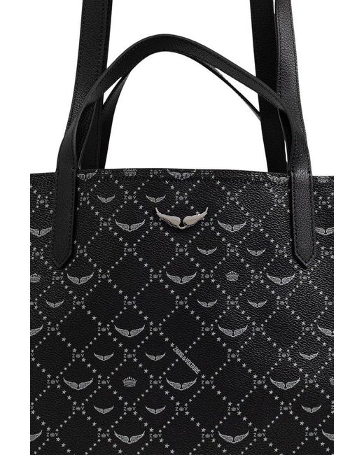 Zadig & Voltaire Z Monogram Xl Shopper Bag in Black | Lyst