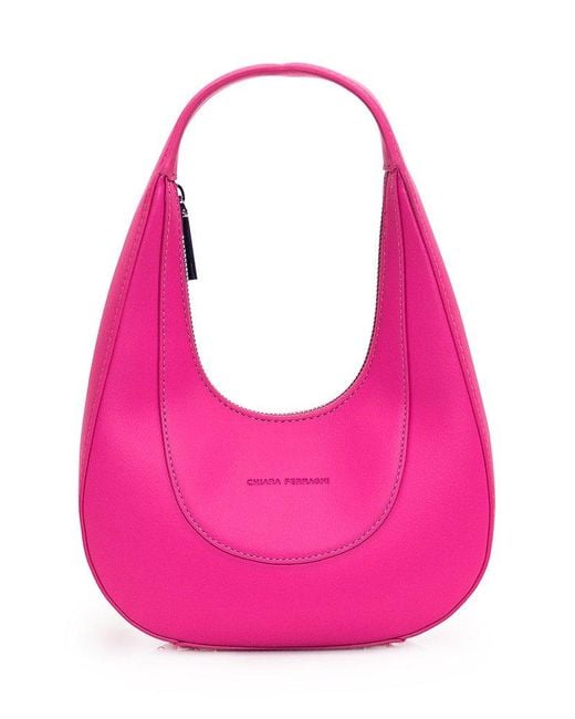 Chiara Ferragni Pink Logo Debossed Top Handle Bag