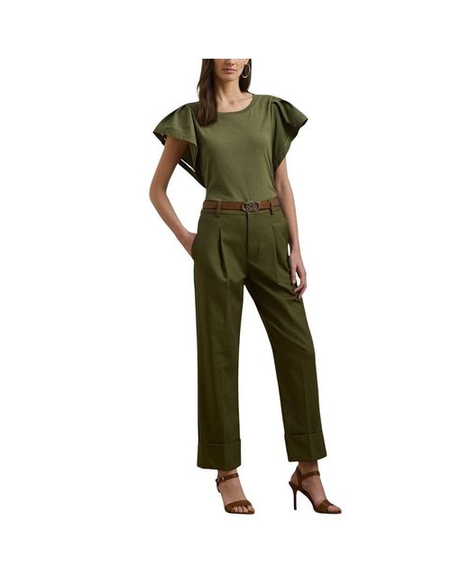 Ralph Lauren Green Zeeya Ankle Flat Front