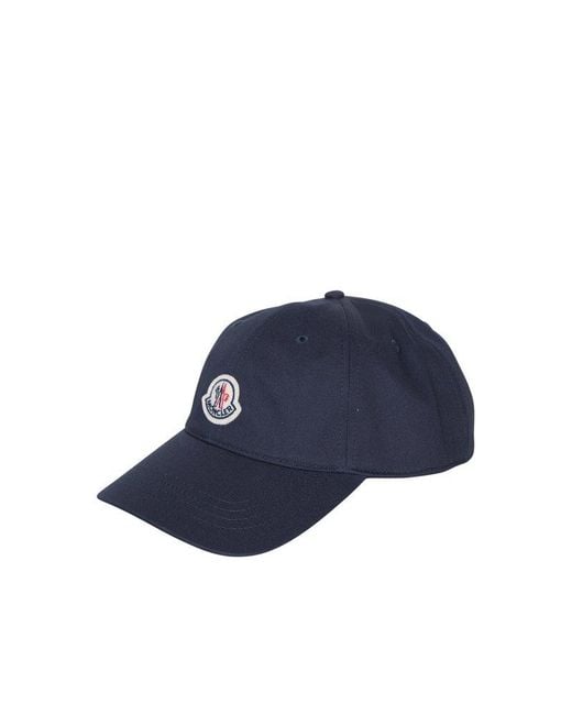 Moncler Logo Patch Blue Hat for men