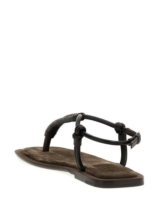 Brunello Cucinelli Black 'monile' Sandals
